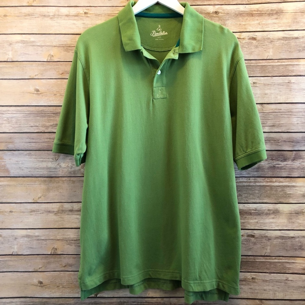 Pendleton Men’s Short Sleeve Green Polo Shirt Size Large